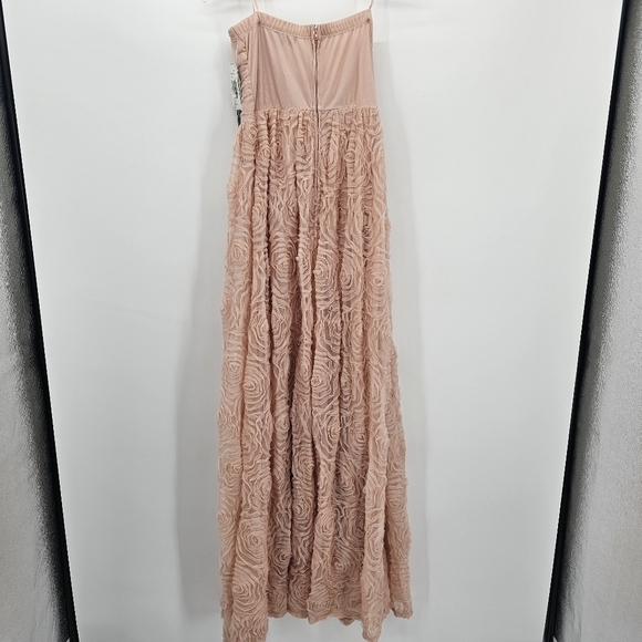 Trixxi Boho Blush rosette Croquette Blush pink maxi ball gown dress - Picture 2 of 7
